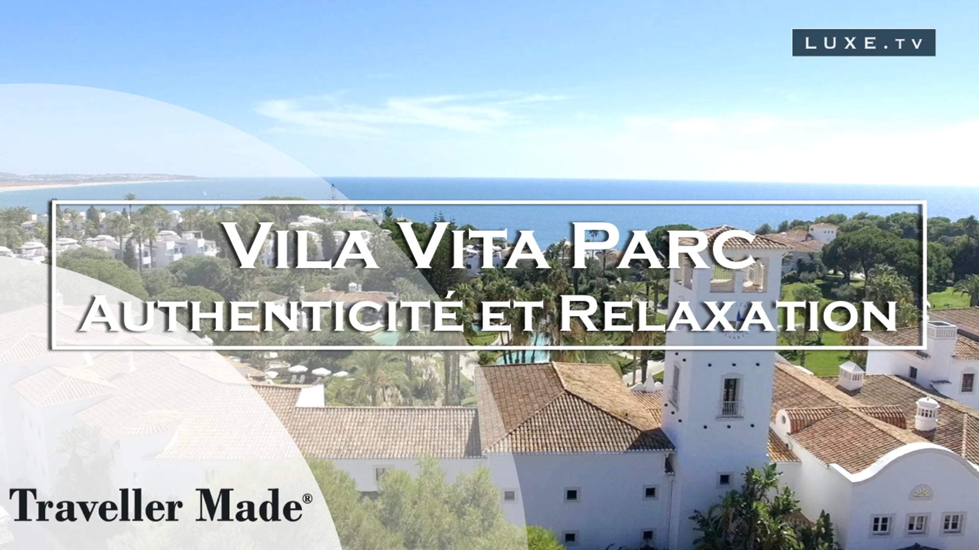 vue aérienne mer et vila vita parc au portugal